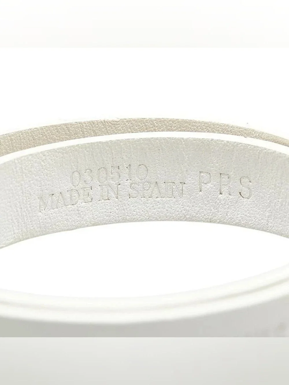 LOEWE Vintage 030510 Double Wrap Leather Bracelet White Gold Madrid Spain